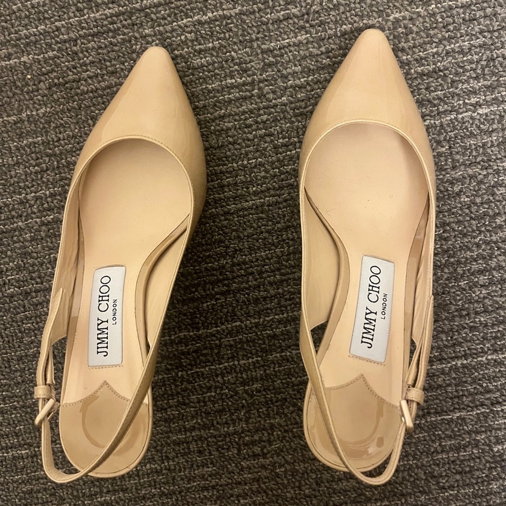 Jimmy Choo Nude Slingback Heels